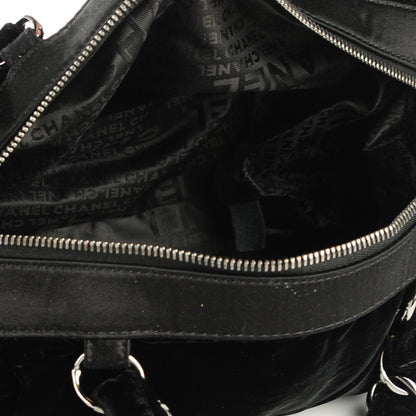 Chanel Velvet Satin Shoulder Bag Black 5 of 7