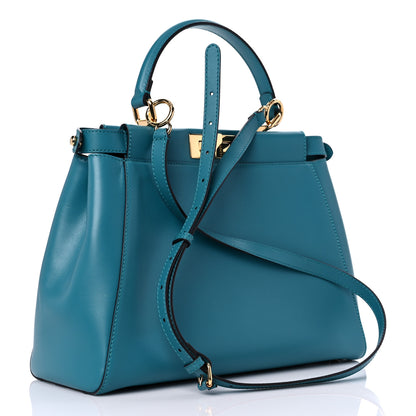 Fendi Vitello Morgan Fabric Jacquard Pequin Medium Peekaboo Iconic Satchel Lago Tobacco Black 2 of 11