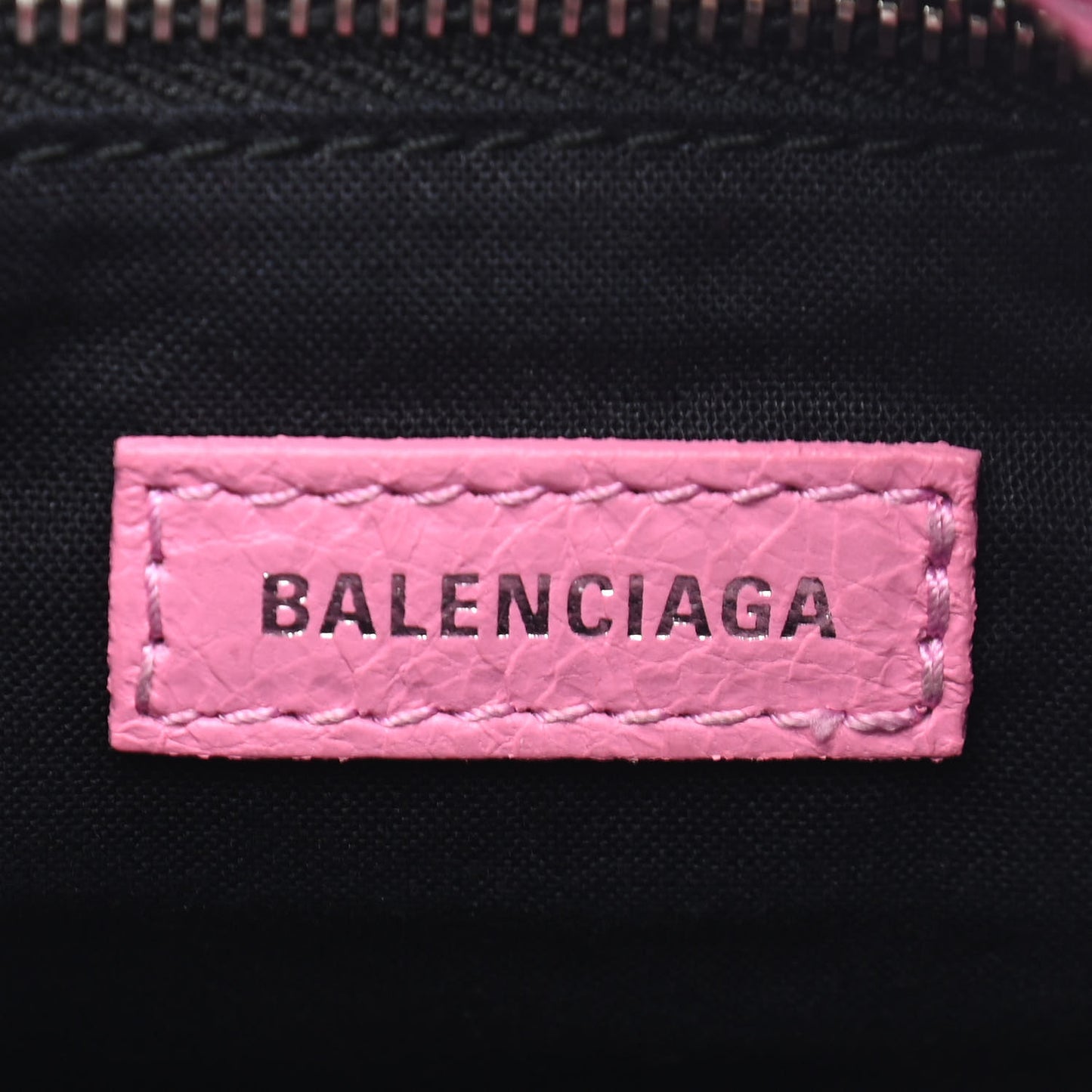 Agneau Arena Classic Silver Hardware Mini City Logo Strap Baby Pink Black