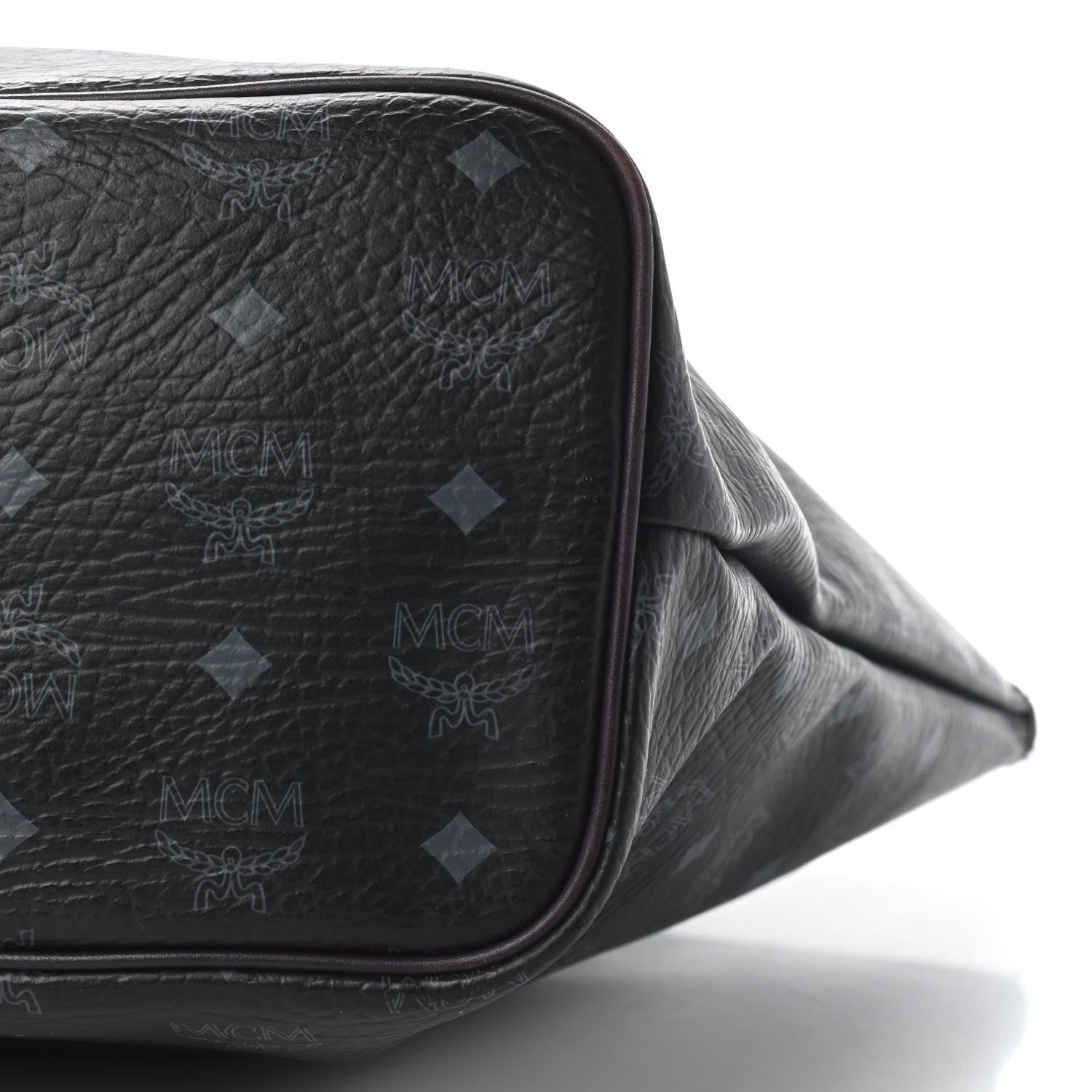 MCM Visetos Striped Munich Lion Tote Black 8 of 10