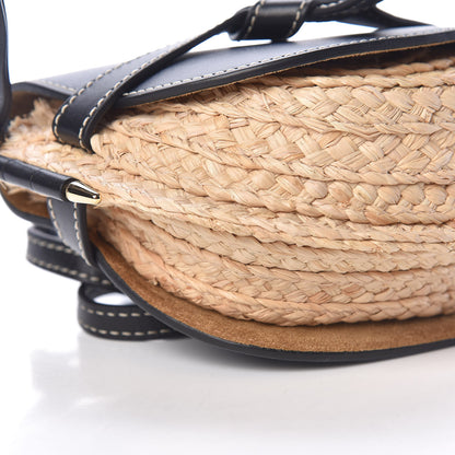 Loewe Calfskin Raffia Mini Gate Crossbody Bag Natural Black 8 of 10