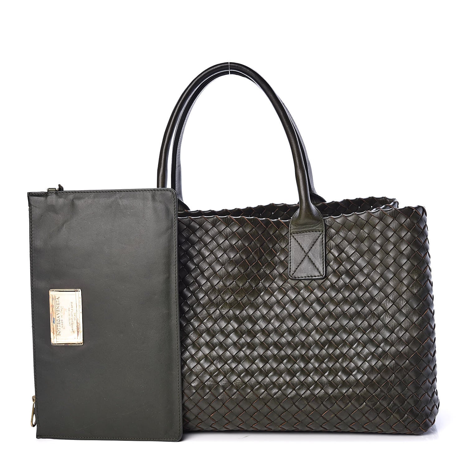 Bottega Veneta Nappa Intrecciato Medium Cabat Kaki Fondente 1 of 14