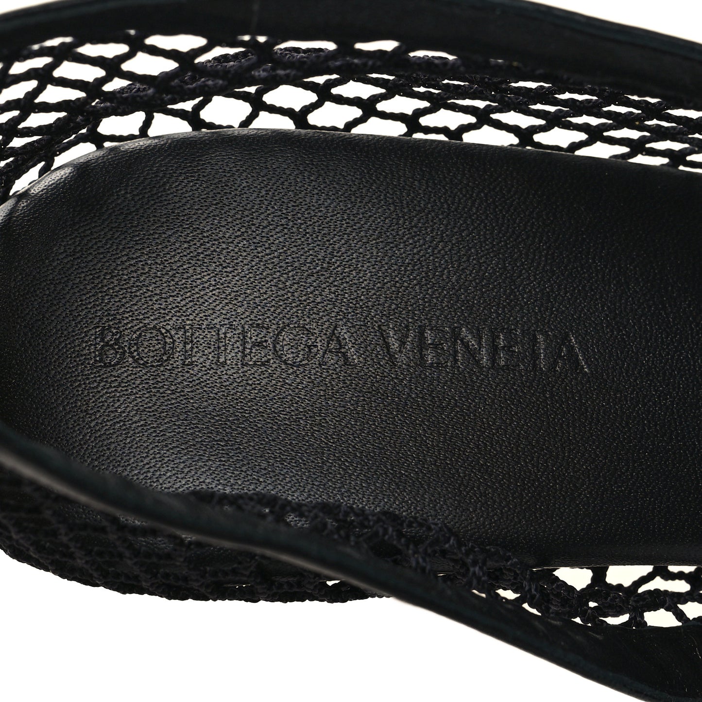 Mesh Nappa Chunky Chain Sandals 40.5 Black