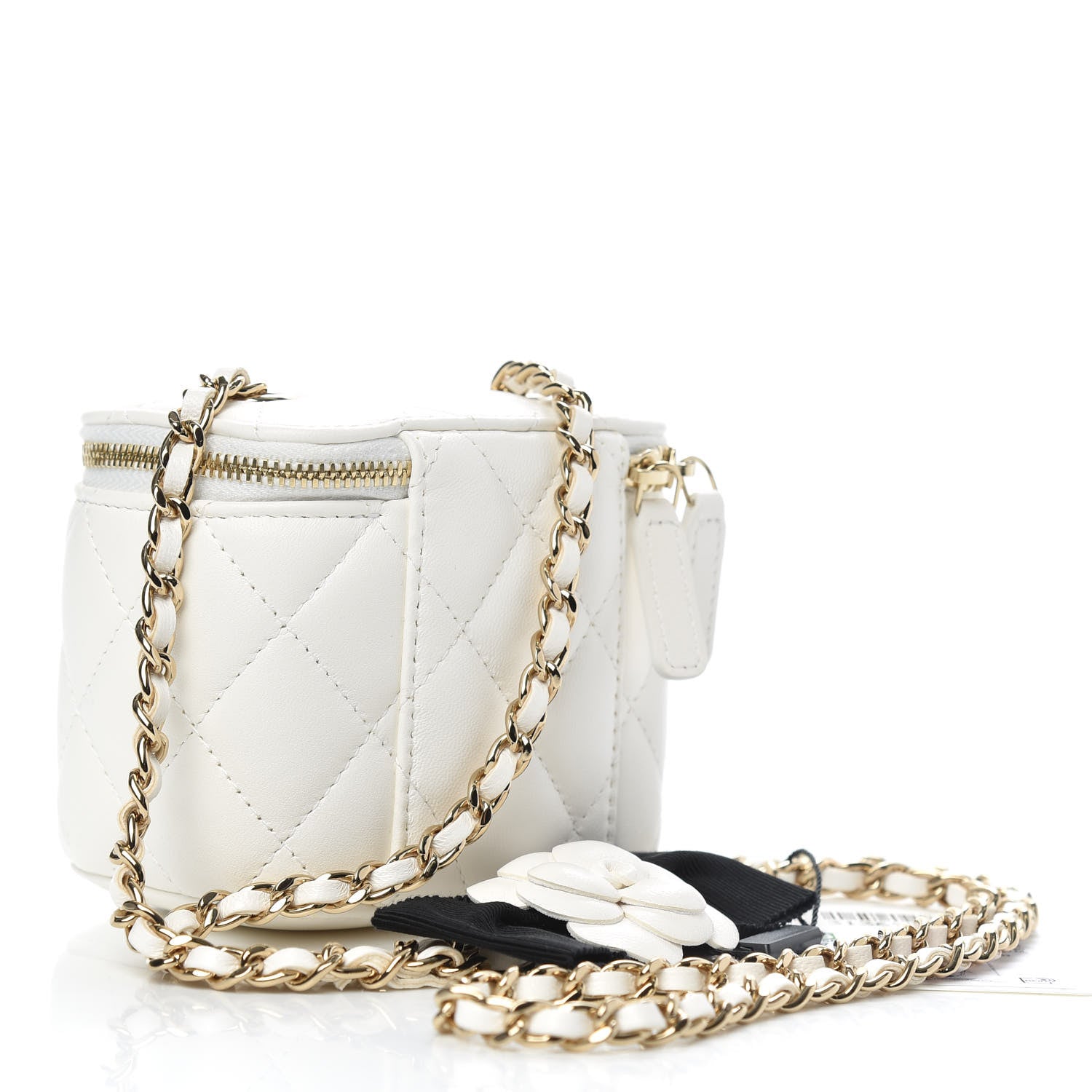 Chanel Lambskin Quilted My Chanel Lady Vanity Case With Chain White 3 of 10
