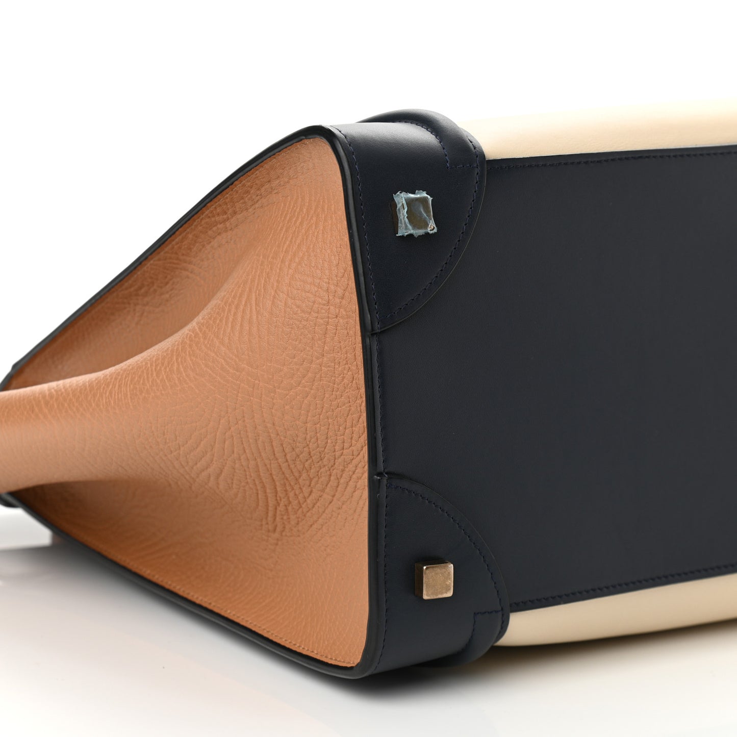 Elephant Calfskin Mini Tri-Color Luggage Brown