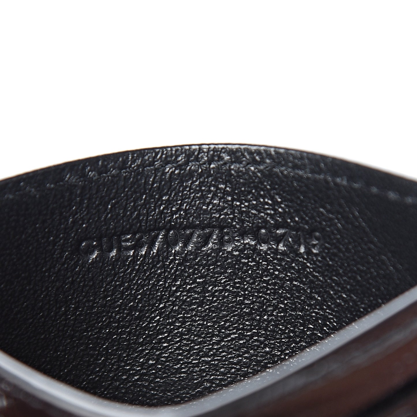 Patent Tejus Lizard Calfskin Embossed Card Case Black