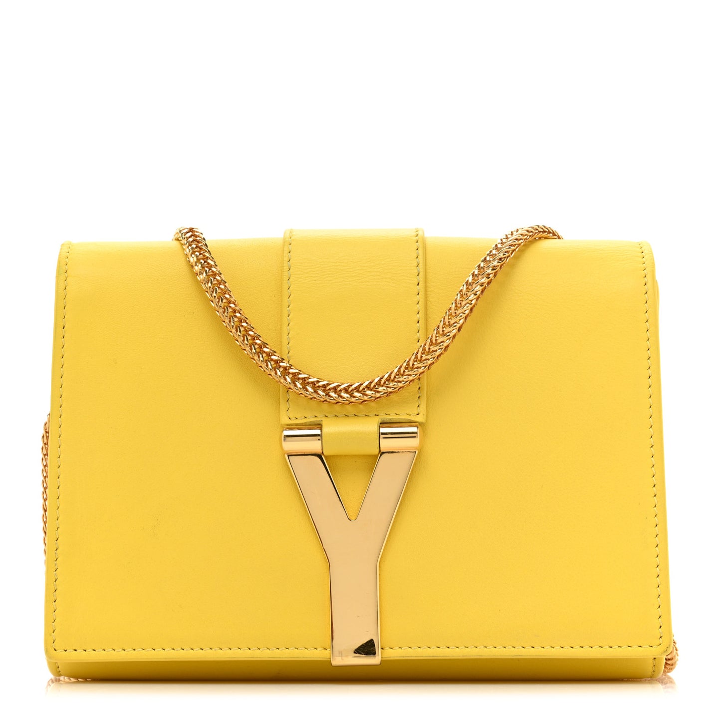 Calfskin Mini Y Ligne Crossbody Pochette Bag Yellow
