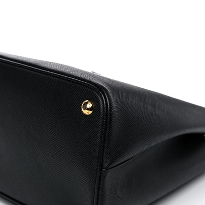 Prada Saffiano Cuir Small Double Bag Black 13 of 34
