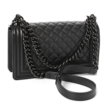 Chanel Caviar Quilted Medium Boy Flap So Black 3 of 9