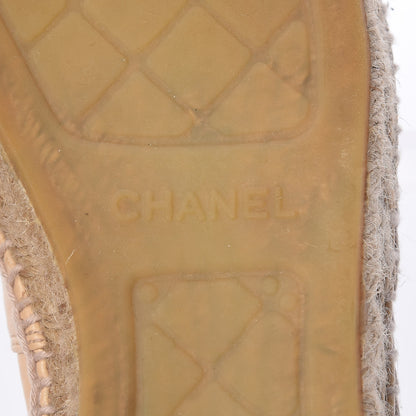 Chanel Lambskin CC Espadrilles 39 Beige Black 9 of 13