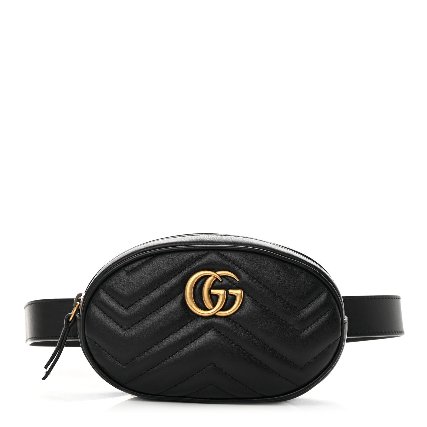 Calfskin Matelasse GG Marmont Belt Bag 75 30 Black