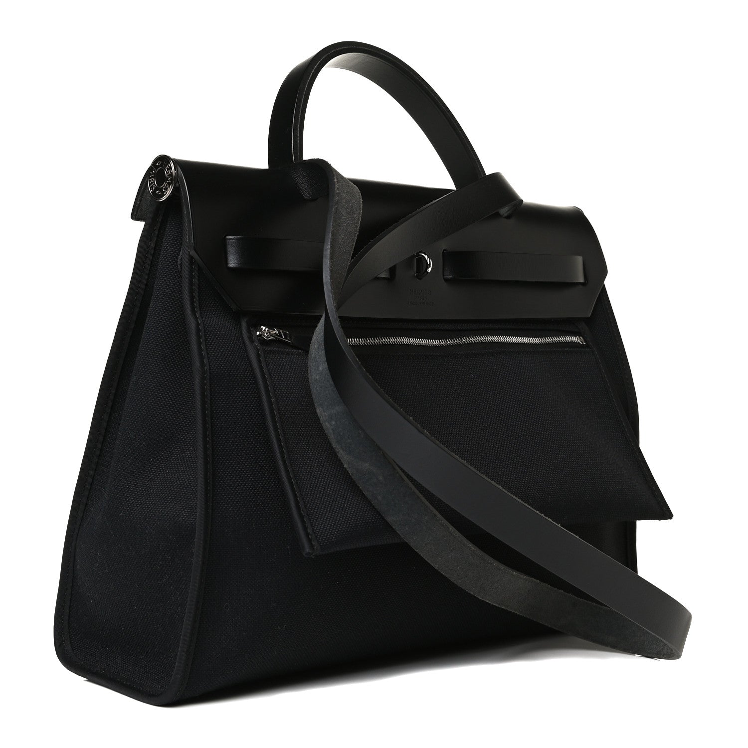Hermes Military Toile Vache Hunter Herbag Zip PM 31 Black 3 of 14