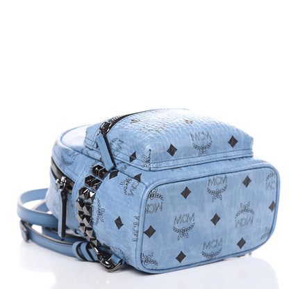 MCM Visetos Side Stud X-Mini Stark Bebe Boo Backpack Blue 4 of 9