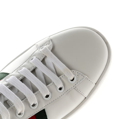Gucci Calfskin Ayers Bee Embroidered Womens Ace Sneakers 38 White Green 9 of 13