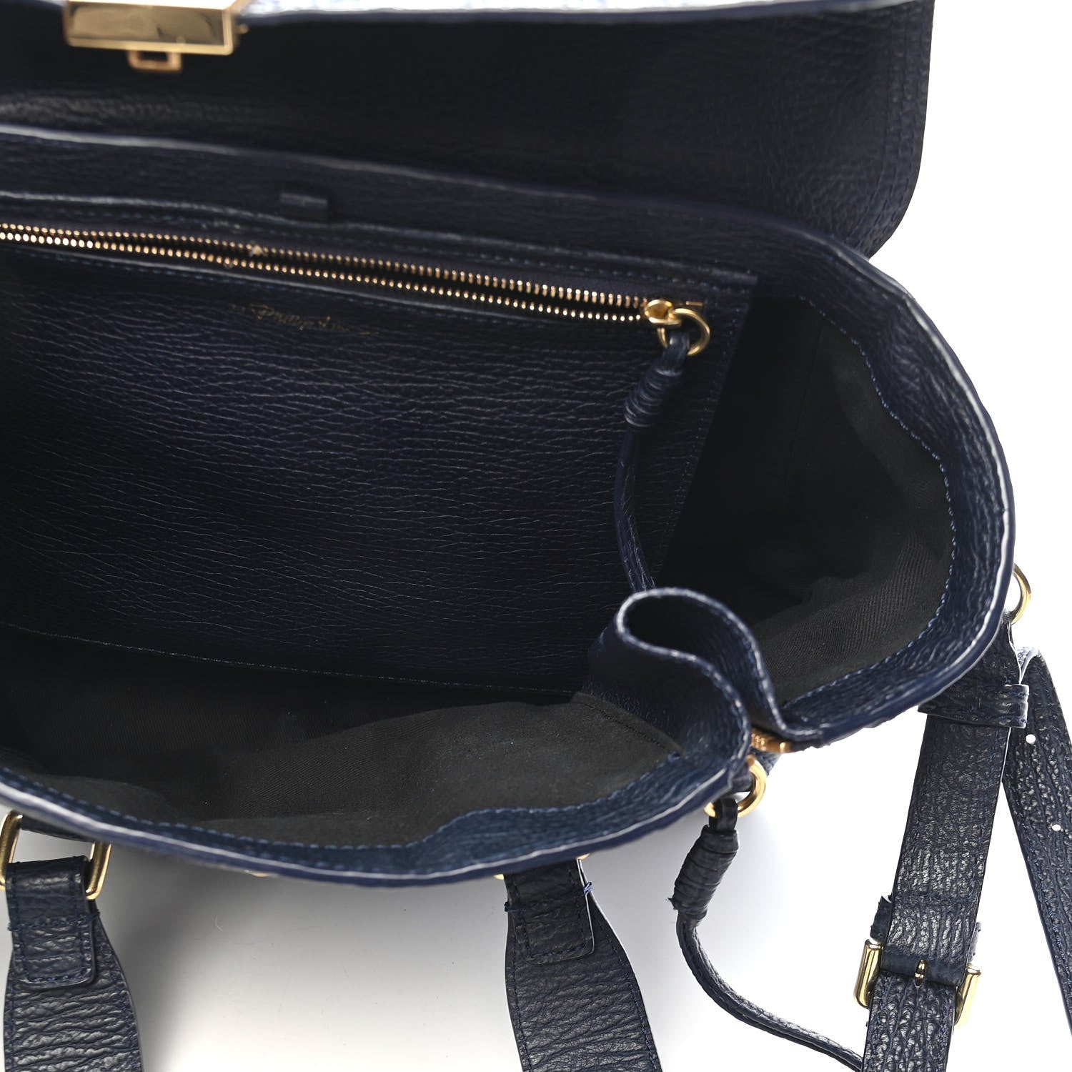 3.1 Phillip Lim Textured Calfskin Medium Pashli Satchel Ink 5 of 9