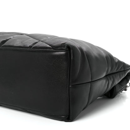 Saint Laurent Lambskin Quilted Medium Loulou Puffer Monogram Chain Satchel Black 12 of 12
