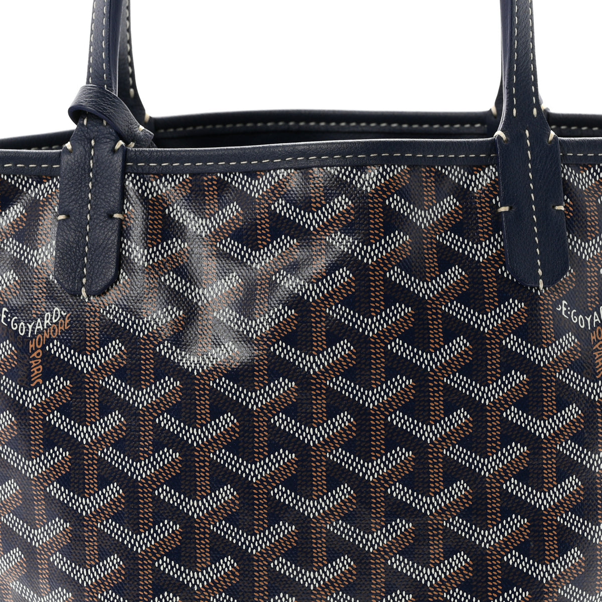 Goyardine Reversible Mini Anjou Navy