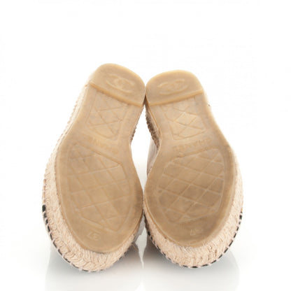 Chanel Lambskin CC Espadrilles 37 Beige Black 5 of 8