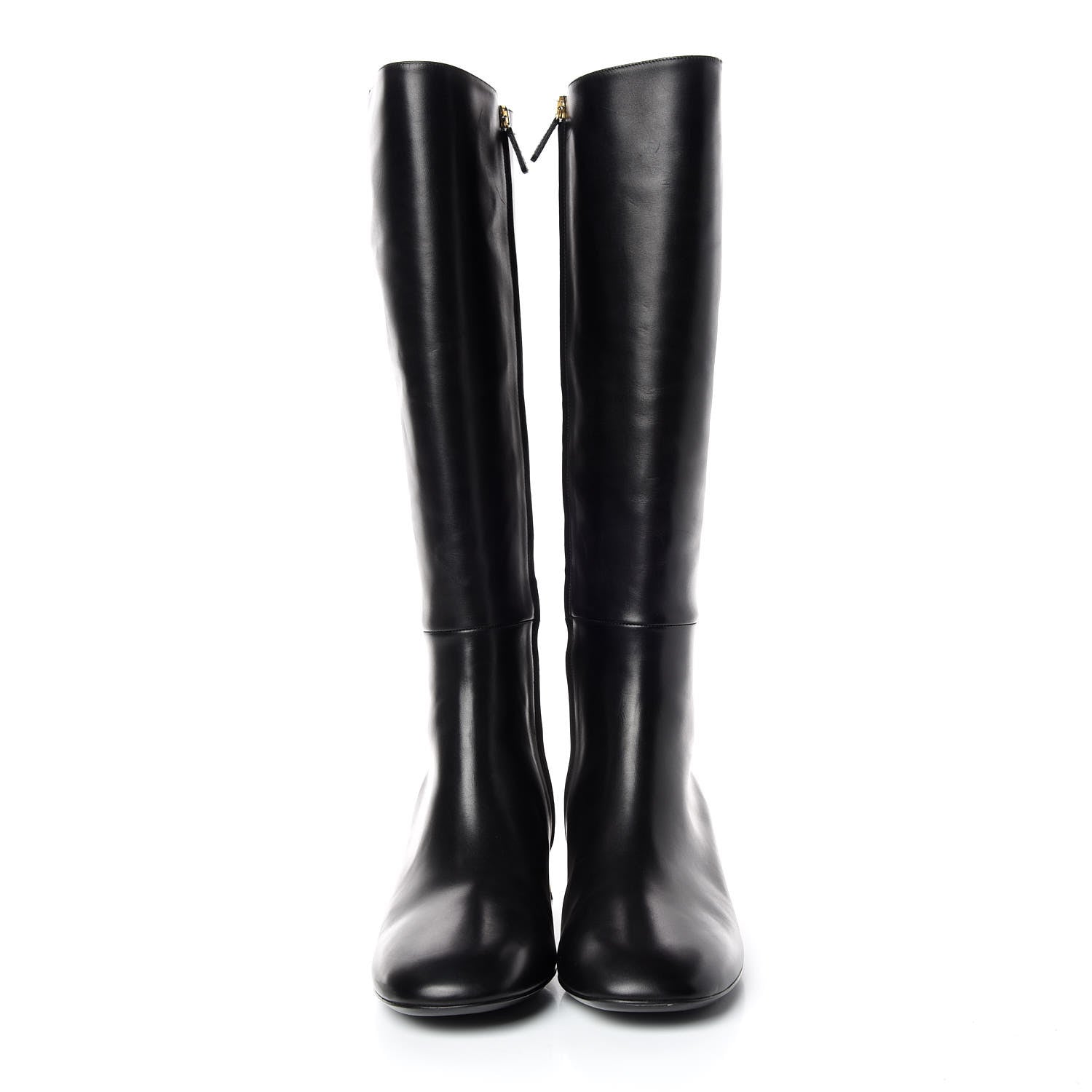 Gucci Calfskin Knee High Crystal Boots 39.5 Black 2 of 10