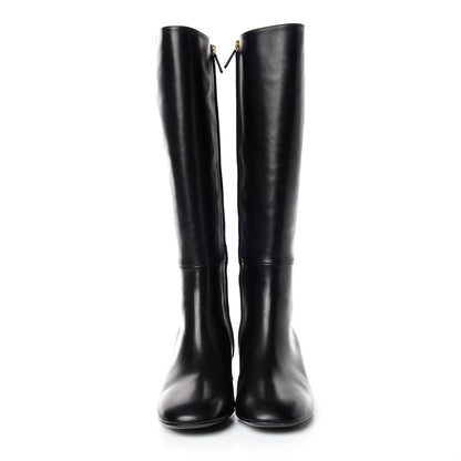 Gucci Calfskin Knee High Crystal Boots 39.5 Black 2 of 10