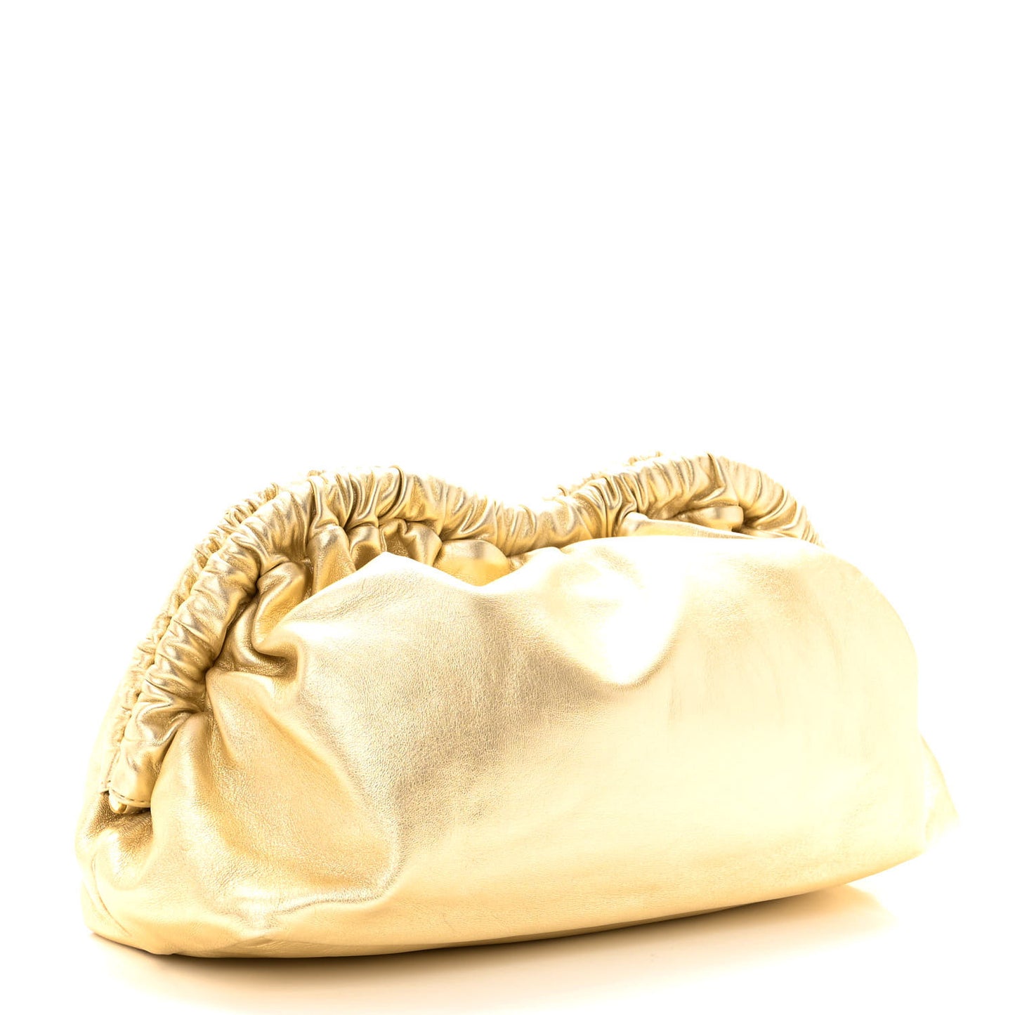 Metallic Lambskin Cloud Clutch Gold
