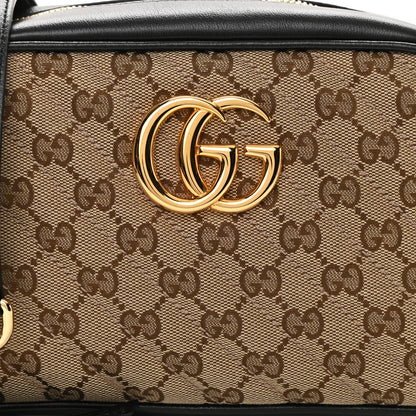 Gucci Monogram Matelasse Diagonal Small GG Marmont Chain Shoulder Bag Beige Black 8 of 10
