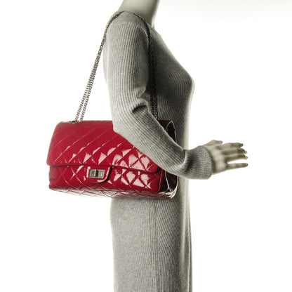 Chanel Distressed Patent Quilted 2.55 Reissue 227 Flap Red 2 of 13