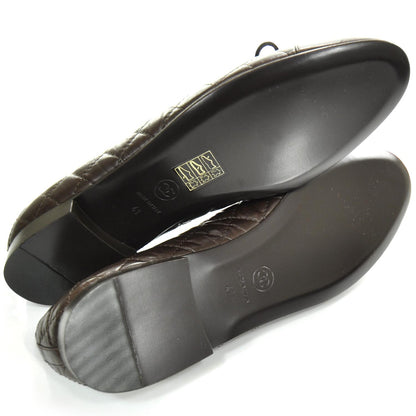 Chanel Quilted Leather CC Ballet Flats 41 Brown 5 of 9