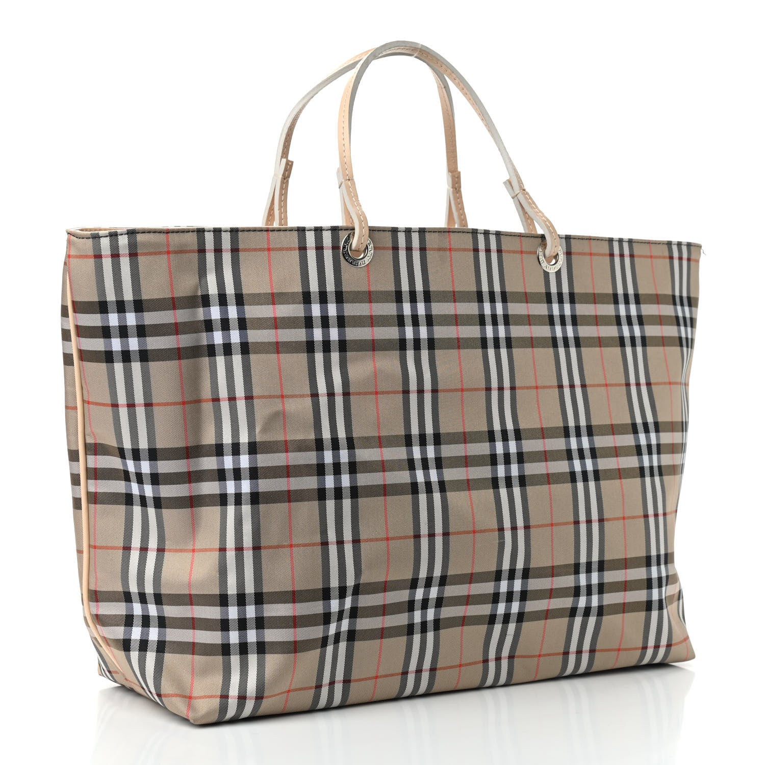 Burberry Canvas House Check Front Pocket Tote Beige 3 of 14