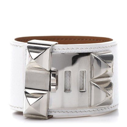 Hermes Epsom Collier de Chien CDC Bracelet T2 White 5 of 9
