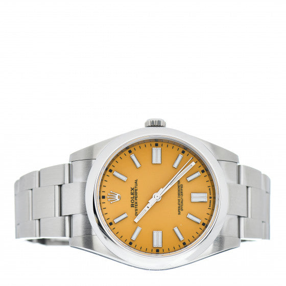 Rolex Stainless Steel 41mm Oyster Perpetual Watch Yellow 124300 2 of 5
