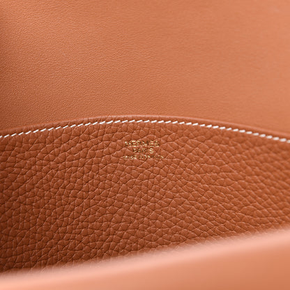 Hermes Taurillon Clemence Halzan 31 Gold 7 of 12