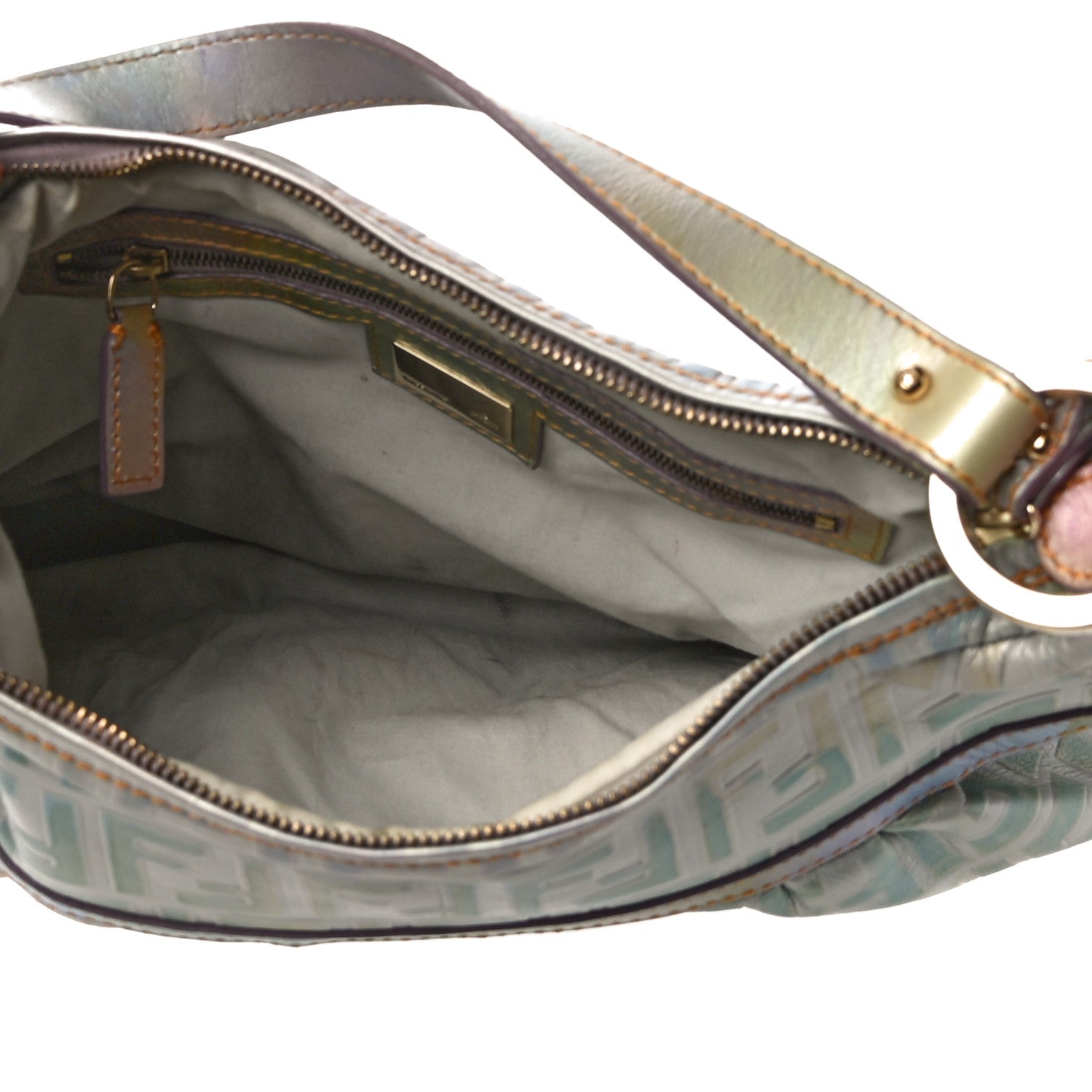 Fendi Metallic Calfskin FF Embossed Chef Hobo Multicolor 5 of 9