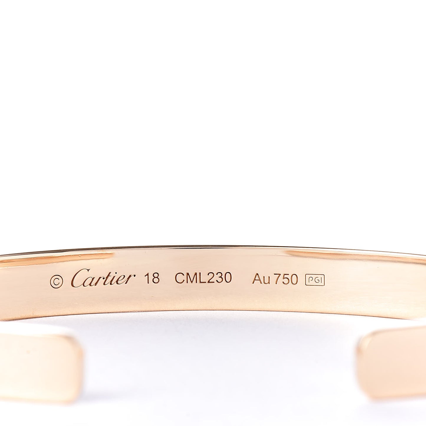 18K Yellow Gold LOVE Cuff Bracelet 18