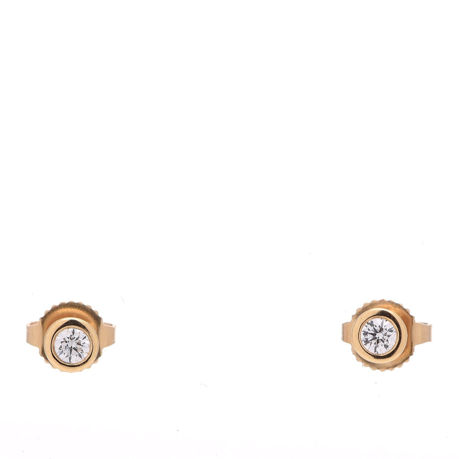 Tiffany 18K Yellow Gold Diamond .16ctw Elsa Peretti Diamonds By The Yard Earrings 1 of 6
