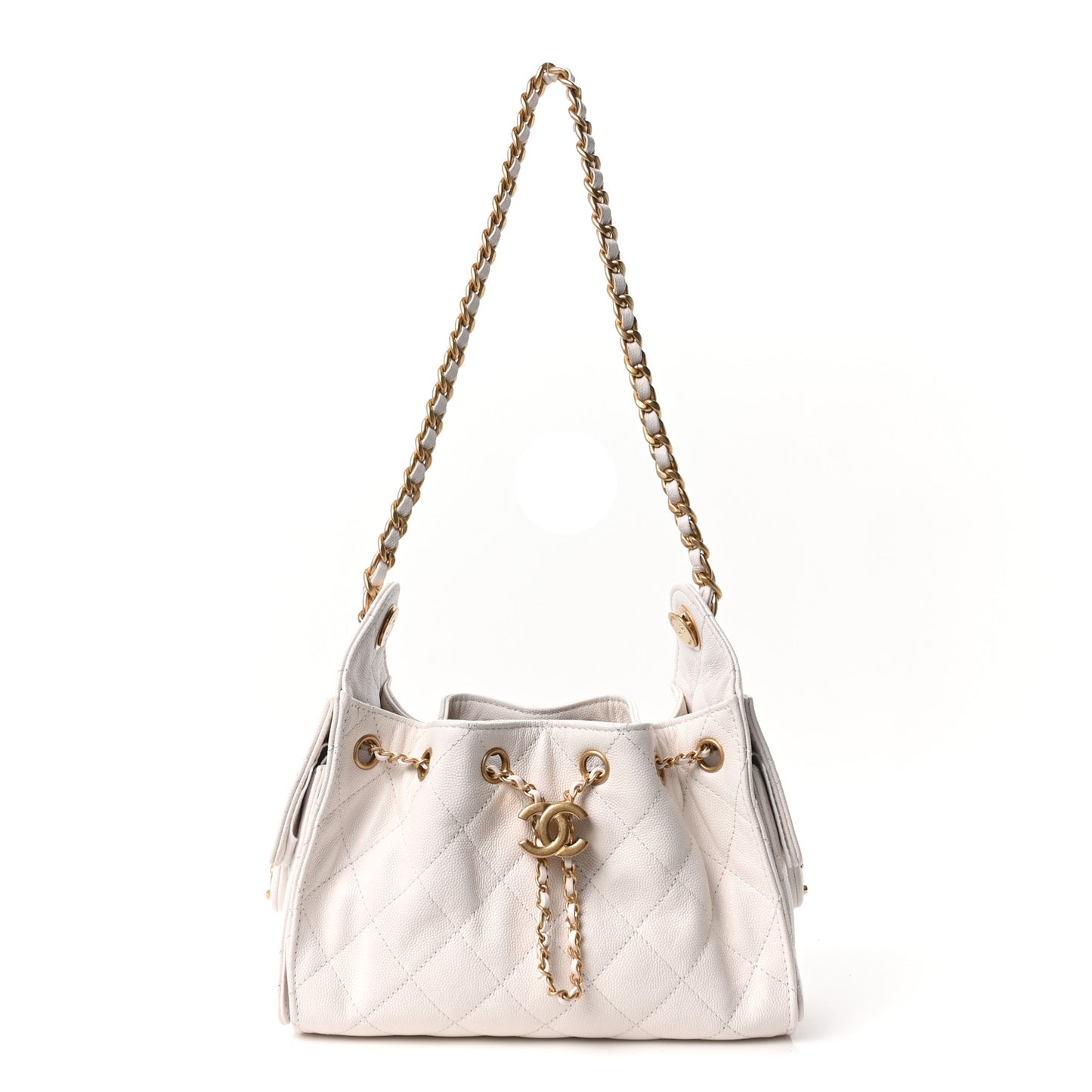 Caviar Quilted Mini Chanel 25 Handbag White