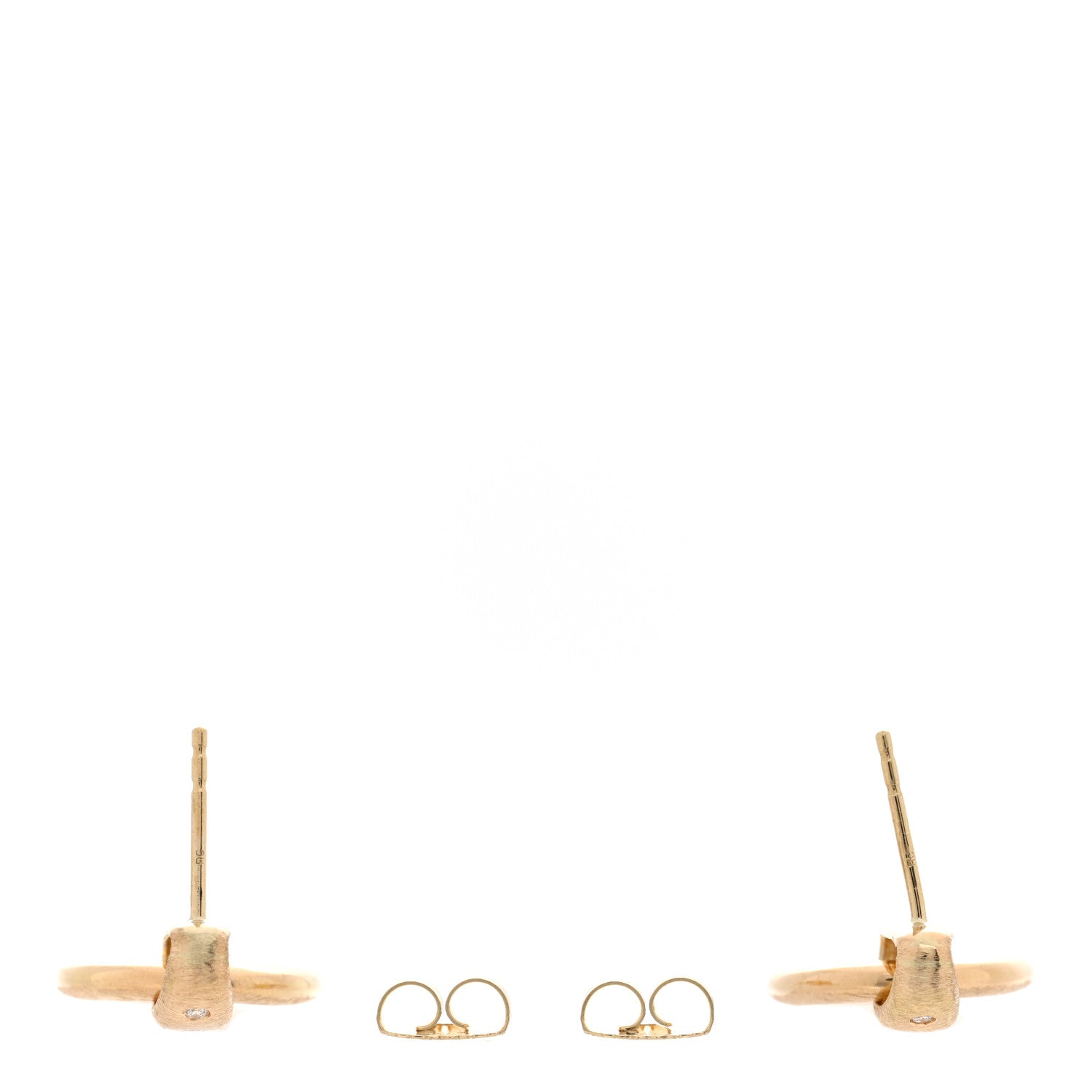 Roberto Coin 18K Yellow Gold Diamond Duchessa Satin Doorknocker Earrings 3 of 4
