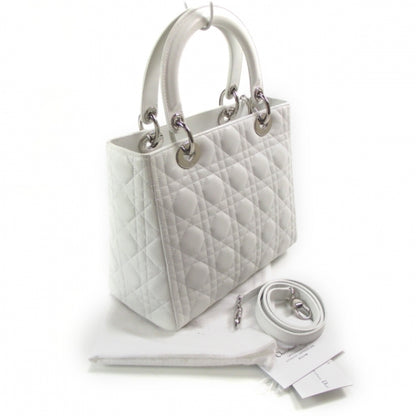 Christian Dior Lambskin Cannage Medium Lady Dior White 3 of 9