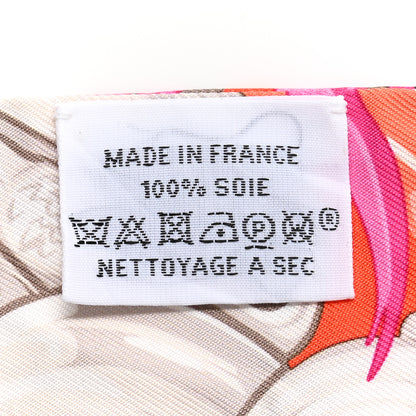 Hermes Silk La Danse Pacifique Twilly Orange Fuchsia Kaki 3 of 4