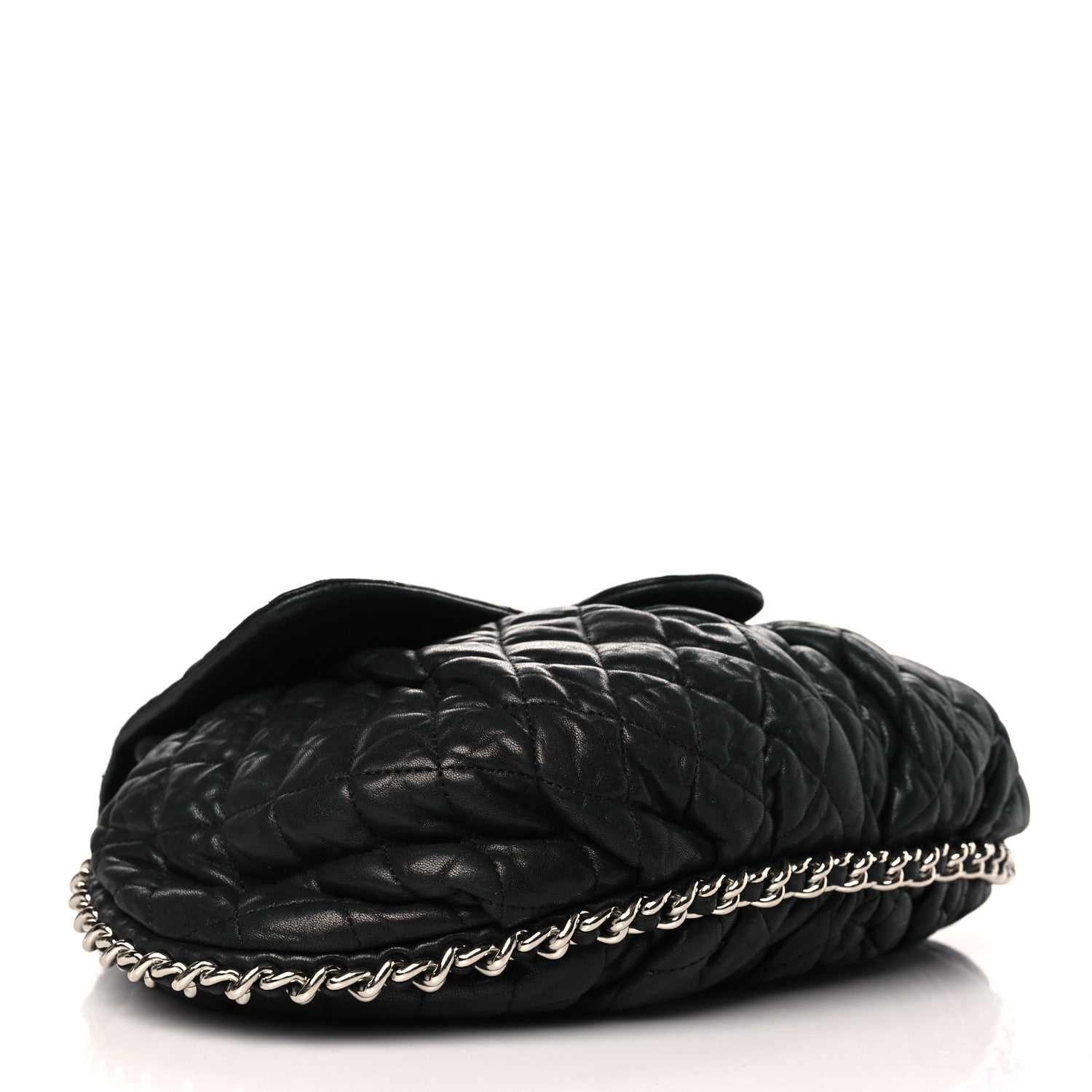 Chanel Washed Lambskin Quilted Large Chain Around Messenger Black 4 of 9