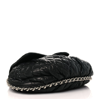 Chanel Washed Lambskin Quilted Large Chain Around Messenger Black 4 of 9