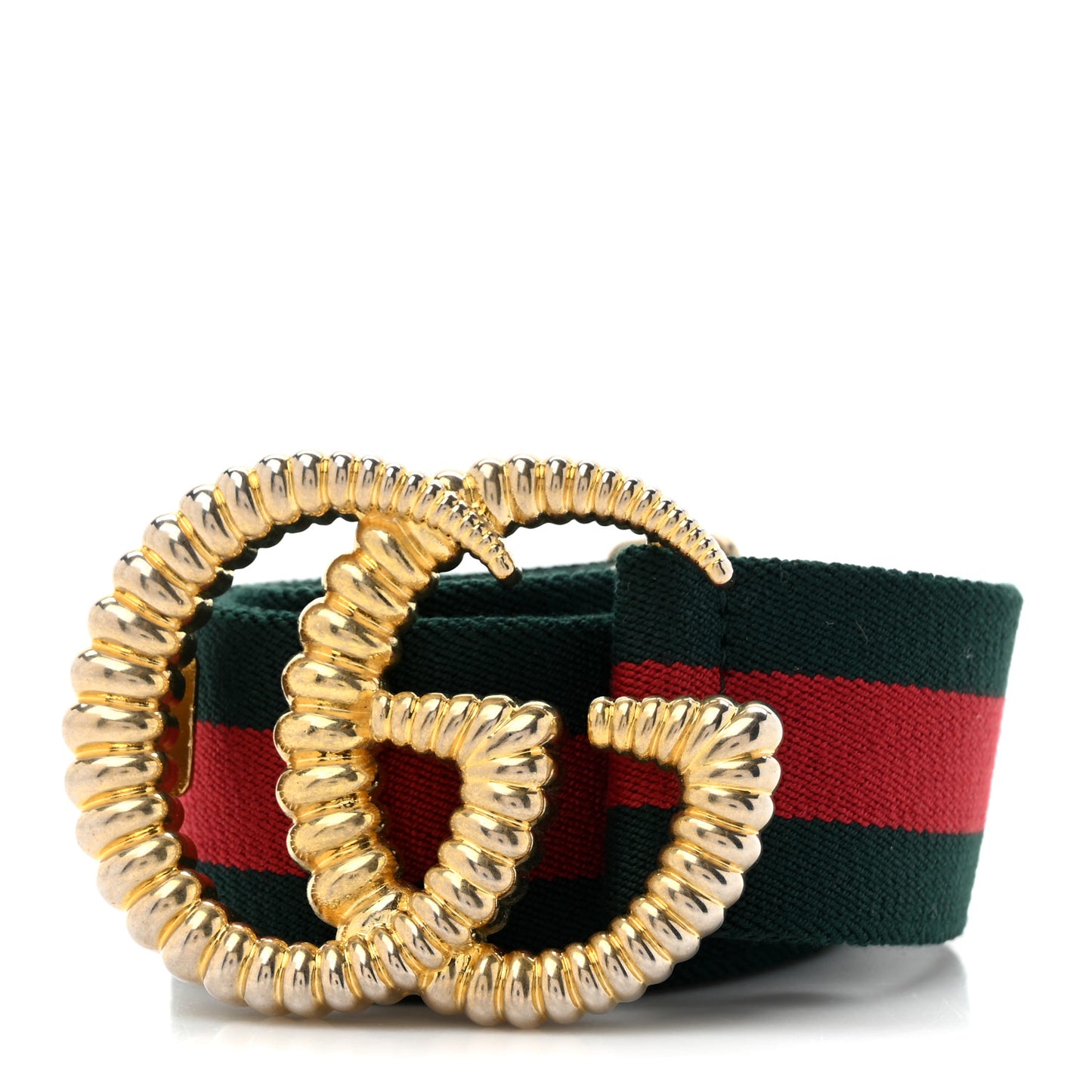 Canvas Torchon Double G Web Belt 90 36 Verde