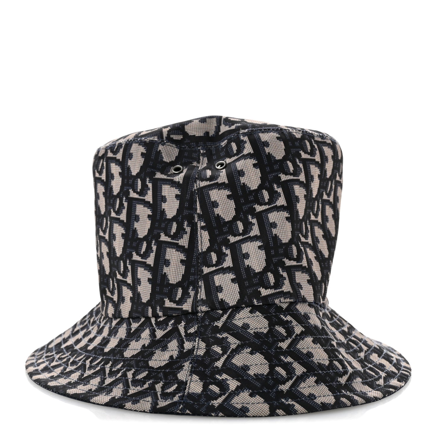 Nylon Oblique Reversible Teddy-D Brim Bucket Hat Blue