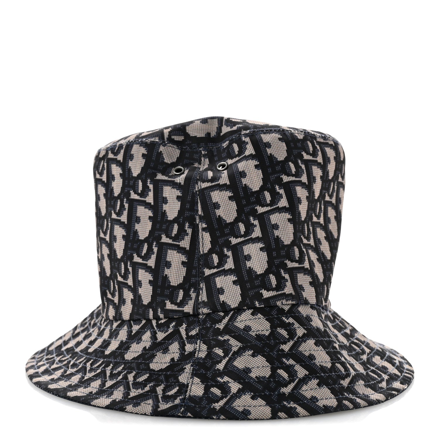 Christian Dior Nylon Oblique Reversible Teddy-D Brim Bucket Hat Blue 4 of 9