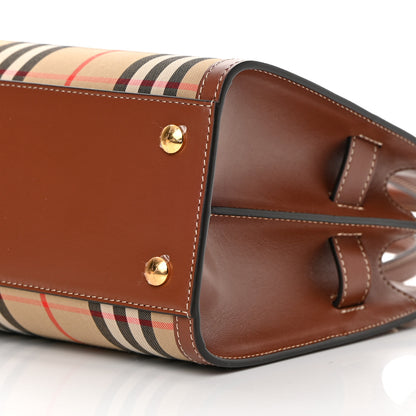 Burberry Calfskin Vintage Check Mini Two Handle Title Bag Archive Beige 10 of 10