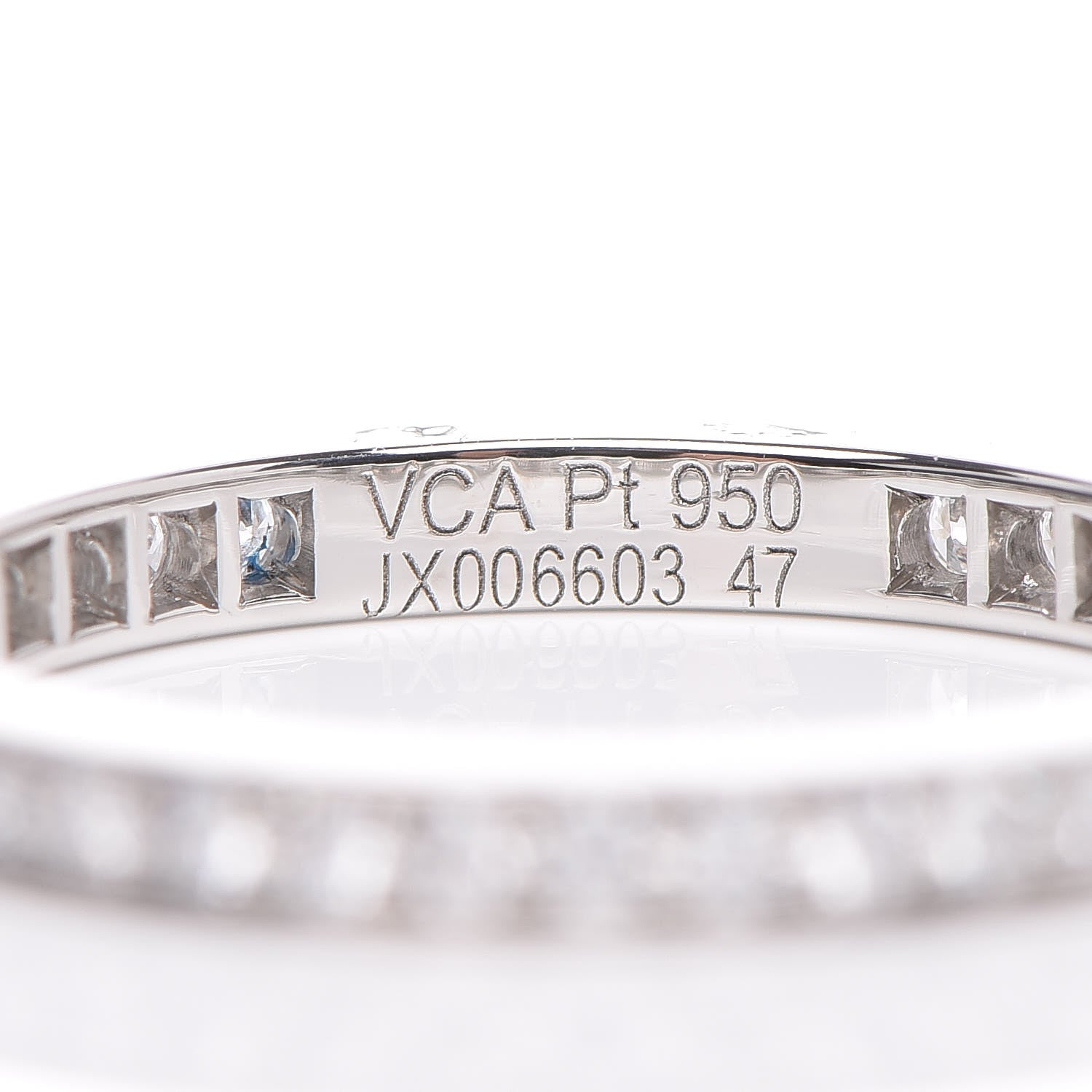 Van Cleef & Arpels Platinum Diamond 2.1mm Romance Wedding Band Ring 47 4 4 of 5