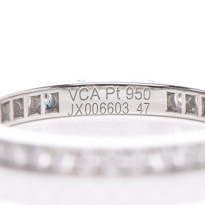 Van Cleef & Arpels Platinum Diamond 2.1mm Romance Wedding Band Ring 47 4 4 of 5