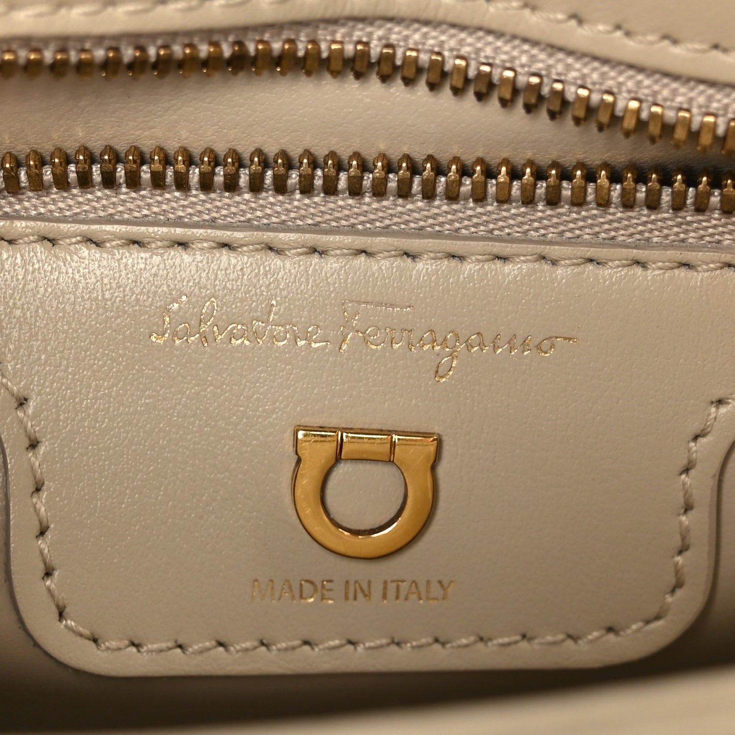 Calfskin Quilted Gancini Flap Bag Peony
