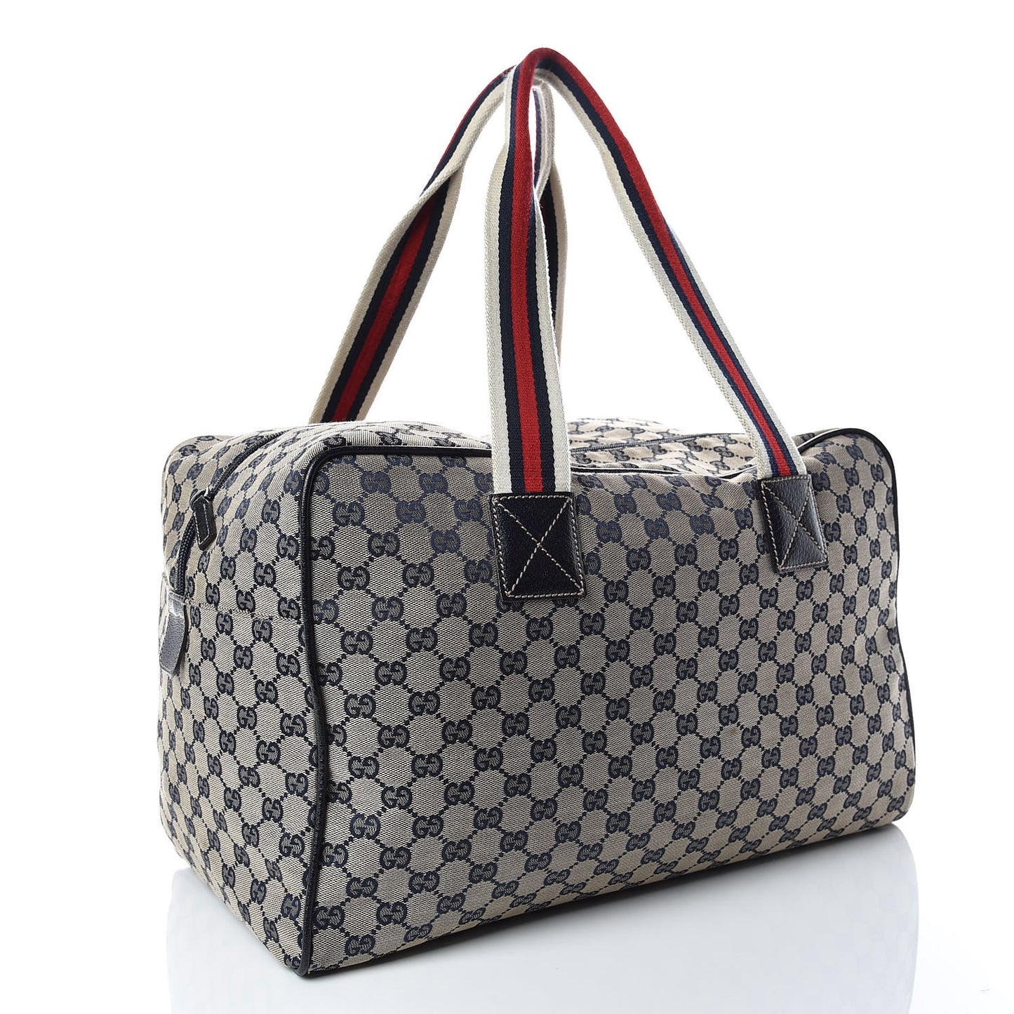 GG Monogram Web Large Collapsible Carry On Duffle Navy