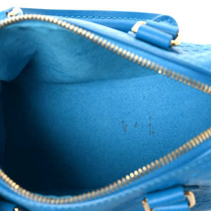 Louis Vuitton Calfskin Nanogram Embossed Speedy Bandouliere 20 Blue 5 of 10